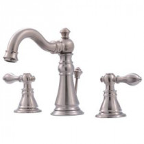 Signature Collection 8 in. Widespread 2-Handle Bathroom Faucet with Pop-Up Drain in Brushed Nickel