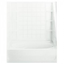 Ensemble 36 in. x 60 in. x 74-1/4 in. Bath and Shower Kit with Right-Hand Drain in White