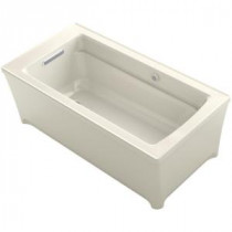Archer 5.16 ft. Reversible Drain Bathtub in Biscuit with Bask Heated Surface