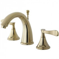 Modern 8 in. Widespread 2-Handle High-Arc Bathroom Faucet in Polished Brass
