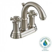 Portsmouth 4 in. 2-Handle High Arc Bathroom Faucet with Speed Connect Drain in Satin Nickel