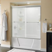 Silverton 60 in. x 58-1/8 in. Semi-Framed Sliding Tub Door in Chrome with Mission Glass