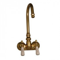 2-Handle Claw Foot Tub Faucet without Hand Shower with Old Style Spigot in Polished Brass