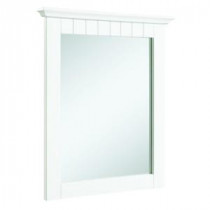 Cottage 24 in. L x 21 in. W Framed Wall Mirror in White