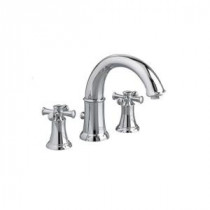 Portsmouth Cross 2-Handle Deck-Mount Roman Tub Faucet in Polished Chrome