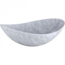Oval Stone Vessel Sink Basin in Carrara White
