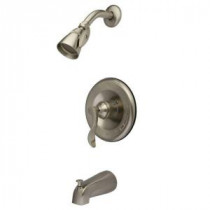 French Single-Handle 5-Spray Tub and Shower Faucet in Satin Nickel