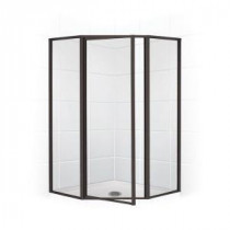 Legend Series 59 in. x 66 in. Framed Neo-Angle Swing Shower Door in Oil Rubbed Bronze and Clear Glass