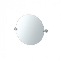Channel 24 in. x 19.50 in. Frameless Single Round Mirror in Chrome