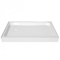 60 in. x 32 in. Single Threshold Shower Base with Left Drain in White
