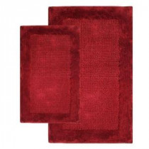 21 in. x 34 in. and 24 in. x 40 in. 2-Piece Naples Bath Rug Set in Wine