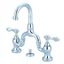 8 in. Widespread 2-Handle High-Arc Bridge Bathroom Faucet in Polished Chrome