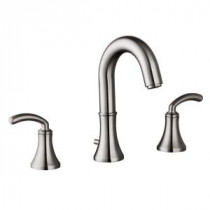 8 in. Widespread 2-Handle Lavatory Faucet with Pop-Up Drain in Brushed Nickel
