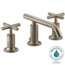 Purist 8 in. Widespread 2-Handle Low-Arc Bathroom Faucet in Vibrant Brushed Bronze with Low Cross Handles