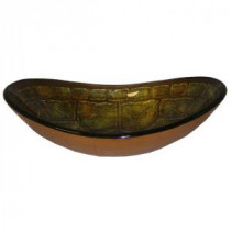 Tempered Glass Vessel Sink in Green and Brown