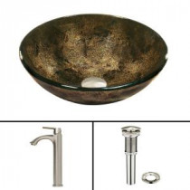 Glass Vessel Sink in Sintra and Linus Faucet Set in Brushed Nickel