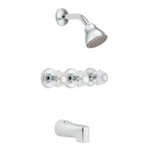 Chateau 3-Handle 1-Spray Tub and Shower Faucet in Chrome (Valve not included)