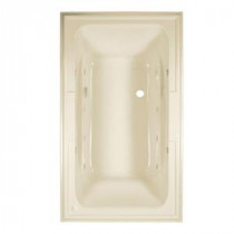 Town Square 6 ft. x 42 in. EcoSilent EverClean Whirlpool Tub with Chromatherapy and Center Drain in Linen