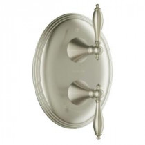 Finial 2-Handle Traditional Stacked Valve Trim Kit in Vibrant Brushed Nickel (Valve Not Included)