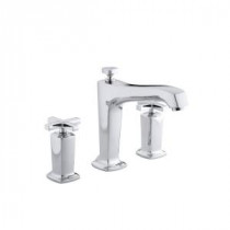 Margaux Deck-Mount High-Flow Bath Faucet Trim with Cross Handles in Polished Chrome (Valve Not Included)