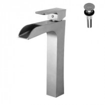 Single Hole 1-Handle Bathroom Faucet in Brushed Nickel with Pop-Up Drain