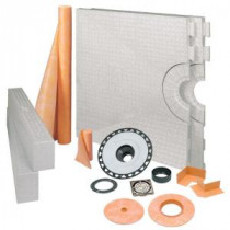 Kerdi-Shower 32 in. x 60 in. Shower Kit in ABS with Brushed Nickel Anodized Aluminum Drain Grate