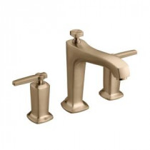Margaux 2-Handle Deck-Mount Roman Tub Faucet Trim Kit with Lever Handles in Vibrant Brushed Bronze (Valve Not Included)