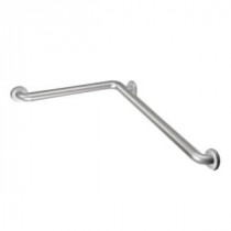 24 in. x 48 in. x 1-1/2 in. Concealed Screw L-Shaped Grab Bar in Peened Stainless Steel