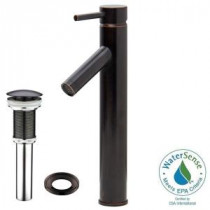Dior Single Hole Single-Handle Vessel Bathroom Faucet with Pop-Up Drain in Antique Rubbed Bronze