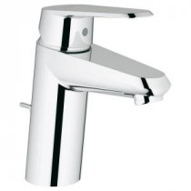 Eurodisc Cosmo OHM Single Hole Single Handle Low-Arc Bathroom Faucet in StarLight Chrome with Pop-Up