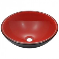 Double Layer Glass Vessel Sink in Black and Red