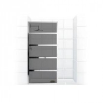Gridscape Series V2 30 in. x 76 in. Divided Light Shower Screen in Chrome and Smoked Grey Glass