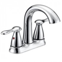Asher 4 in. Centerset 2-Handle Bathroom Faucet in Chrome with Pop-Up Assembly and Deck Plate