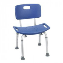 Bathroom Safety Shower Tub Bench Chair with Back in Blue