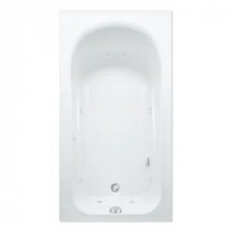 Dossi 32Q 5 ft. Left Hand Drain Acrylic Whirlpool Bath Tub with Heater in White