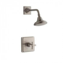 Pinstripe 1-Handle Shower Faucet Trim Kit in Vibrant Brushed Nickel (Valve Not Included)