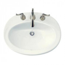 Piazza Self-Rimming Bathroom Sink in White