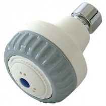 Massage 2-Spray 3 in. Fixed Shower Head in White and Gray