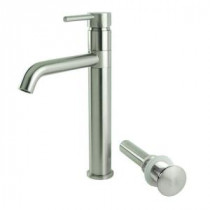 Single Hole Single-Handle Swivel Arm Euro Vessel Bathroom Faucet with Drain in Brushed Nickel