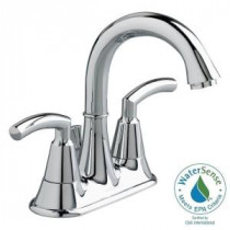 Triumph 4 in. 2-Handle Mid-Arc Bathroom Faucet in Polished Chrome with Speed Connect Drain