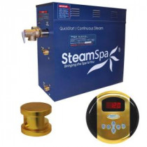 Oasis 7.5kW Steam Bath Generator Package in Polished Brass