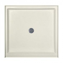 32 in. x 32 in. Single Threshold Shower Base in Biscuit