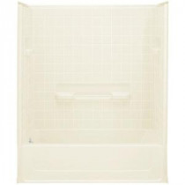 All Pro 30 in. x 60 in. x 73-1/2 in. Standard Fit Bath and Shower Kit in Biscuit