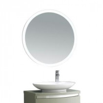 31 in. x 31 in. LED Framed Single Wall Mirror in White