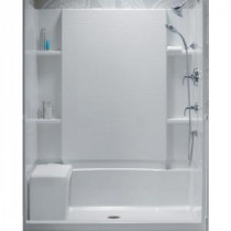 Accord 36 in. x 60 in. x 55-1/8 in. Bath and Shower Wall Set in White