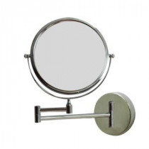 8-in. W Round Brass-Mirror Wall Mount Magnifying Mirror In Chrome Color