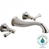 Cassidy 2-Handle Wall Mount Bathroom Faucet with High-Arc in Polished Nickel