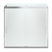 Levity 59-5/8 in. W x 59-3/4 in. H Frameless Sliding Tub/Shower Door with Handle in Silver