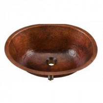 Freud Undermount Handmade Pure Solid Copper Bathroom Sink with Overflow in Aged Copper