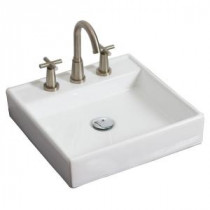 17.5-in. W x 17.5-in. D Wall Mount Square Vessel Sink In White Color For 8-in. o.c. Faucet